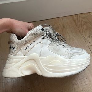 Vegan white naked Wolfe sneakers size 7